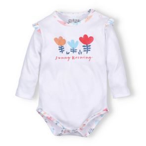 NINI Body dlouhý rukáv Rainbow Garden BÍLÉ