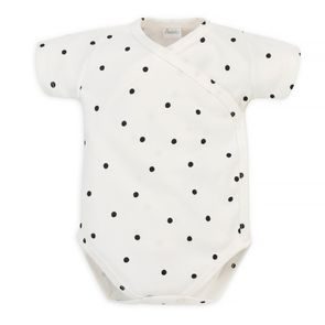 PINOKIO Body zavinovací krátký rukáv Tres Bien puntíky KRÉMOVÁ