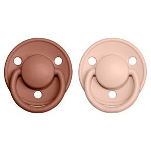 BIBS De Lux Dudlíky kaučuk kulaté 0-6m 2ks Woodchuck/Blush