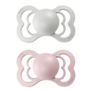 BIBS Supreme Dudlíky silikon symetrické 6m+ 2ks Haze/Blossom