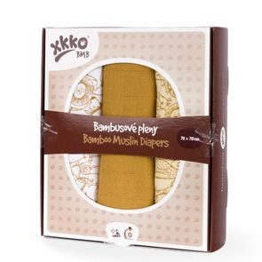 Kikko Bambusové pleny XKKO®BMB 70x70cm Safari HONEY MUSTARD MIX