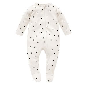 PINOKIO Overal na zip Tres Bien puntíky KRÉMOVÁ