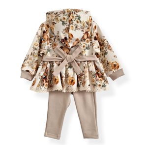 Bunnykids Semišková mikina + tepláčky Medvídek ČOKOLÁDOVÁ