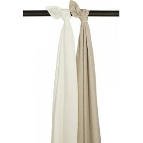 Meyco Mušelínové zavinovací pleny / osušky 2ks (120x120cm) Offwhite/Sand