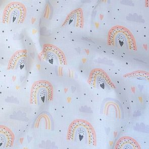 PREM Bavlněná plena 70x70cm Duha & Srdíčka NEW