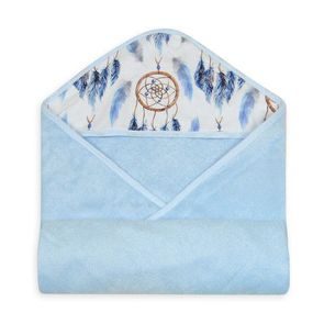 BabyMatex Osuška s kapucí 100x100cm Bamboo Design č.24 MODRÁ