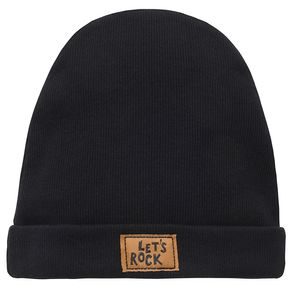 PINOKIO Čepice žebrovaná Let´s Rock ČERNÁ