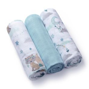 BabyOno Bambusové pleny 3ks MODRÁ Little Indian