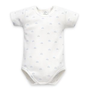 PINOKIO Body krátký rukáv Lovely Day BabyBlue AUTÍČKA