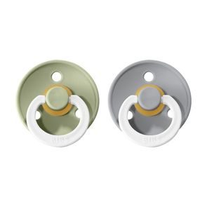 BIBS Colour Night Dudlíky kaučuk kulaté 6-18m 2ks Sage/Cloud