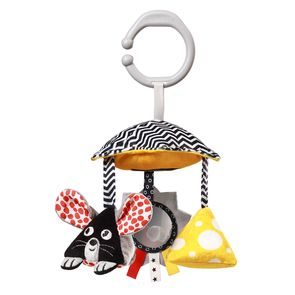 BabyOno Kontrastní závěsná hračka se zrcátkem MYŠKA