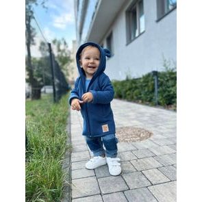 Akuku Osuška s kapucí 100x100cm HVĚZDIČKY MODRÁ