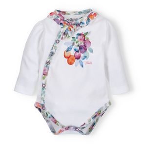 NINI Zavinovací body dlouhý rukáv Color Fruits BÍLÉ