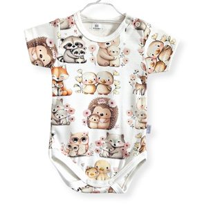 Le Bebe Body krátký rukáv Roztomilá zvířátka