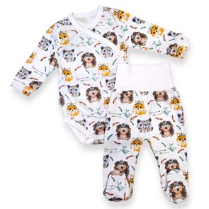 Le Bebe Souprava body + polodupačky Zvířátka indiání