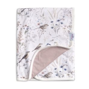 BabyMatex Dětská deka INES (75x100) KVĚTY A PTÁČCI