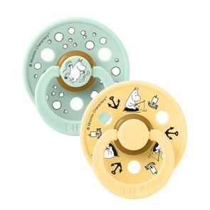 BIBS Moomin Dudlíky kaučuk kulaté 6-18m 2ks Nordic Mint Mix