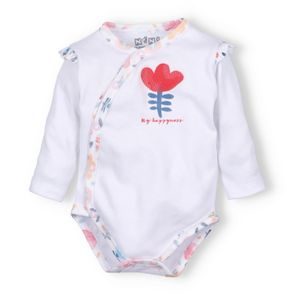 NINI Zavinovací body dlouhý rukáv Rainbow Garden BÍLÉ