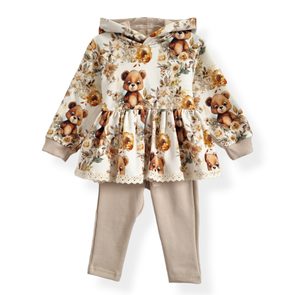 Le Bebe Mikina + legíny Medvídek béžová