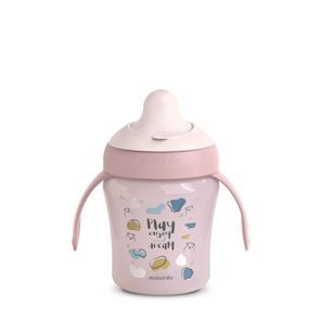Suavinex Bear Hrníček nerozlitný 200ml RŮŽOVÝ