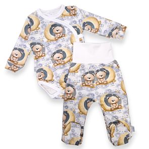 Le Bebe Souprava body + polodupačky Medvídek na měsíci