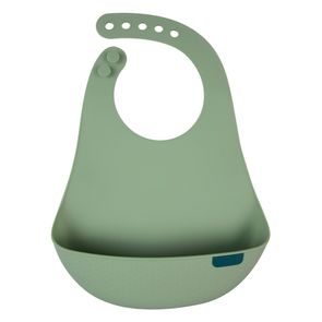 LOVI Silikonový bryndák s kapsou Pistachio