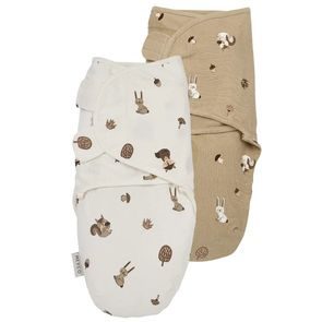 Meyco Zavinovačka 0-3m 2-balení Forest Animals Sand