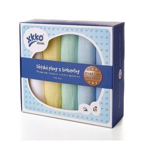 Kikko Pleny z biobavlny XKKO Organic 70x70cm Staré časy - Pastels for BOYS (5ks)