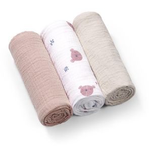 BabyOno Mušelínové pleny 3ks MEDVÍDCI