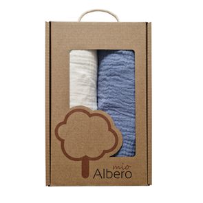 Albero Mio Mušelínové prostěradlo do kočárku 2ks Vanilková / Šedá