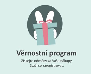 Králíček s dárečkem - info jak se stát členem věrnostního programu a získat odměny za nákupy na www.promrnousky.cz