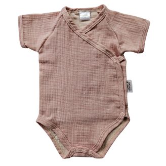 Makoma Mušelínové body zavinovací krátký rukáv RŮŽOVÝ MELÍR