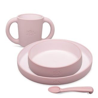 Interbaby Jídelní set 4ks RŮŽOVÁ
