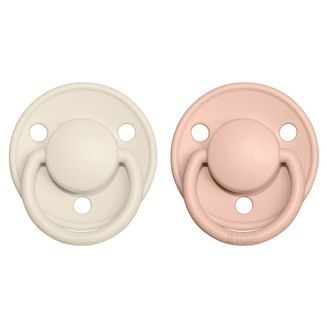 BIBS De Lux Dudlíky silikon kulaté OneSize 2ks Ivory/Blush