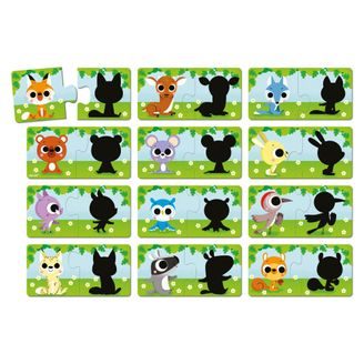 Janod Puzzle Duonimo Zvířátka 24 ks - Najdi stíny