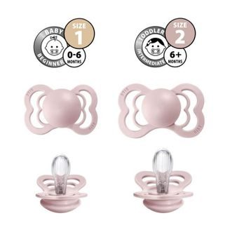 BIBS De Lux Dudlíky kaučuk kulaté 0-6m 2ks Sunshine/Peach Sunset