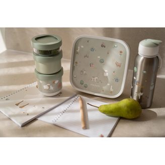 BabyOno Silikonový dělený talíř s přísavkou a víčkem BÉŽOVÁ