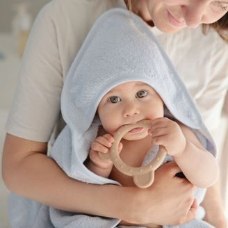 Interbaby Osuška froté Medvídek spí + Přítulka Medvídek RŮŽOVÁ