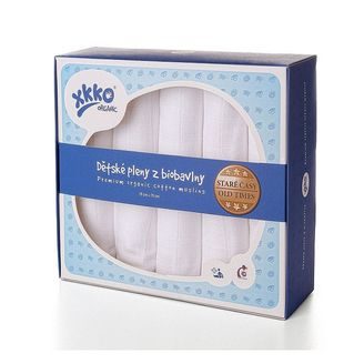 Kikko Pleny z biobavlny XKKO Organic 70x70cm Staré časy - BÍLÉ (5ks)