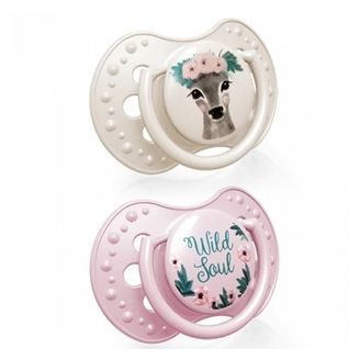 LOVI Dudlík 6-18m silikon dynamický Wild Soul 2ks GIRL