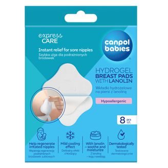 Canpol babies Hydrogelové hojící prsní polštářky s lanolinem 8ks