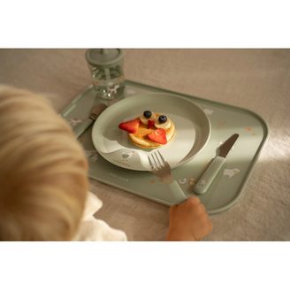 BabyOno Silikonový dělený talíř s přísavkami BÉŽOVÁ