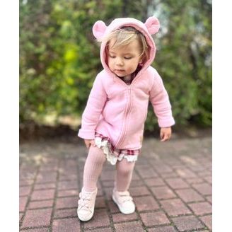 Bunnykids Mikino-kabátek Medvídek BABY PINK
