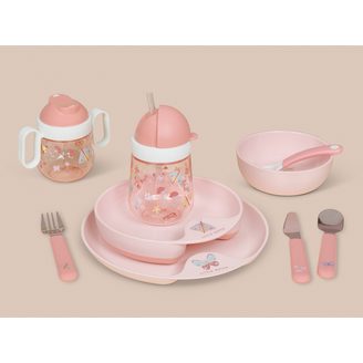 KikkaBoo Miska s přísavkou, víčkem a lžičkou s tepelným senzorem Pink