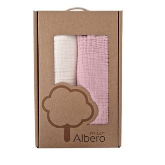 Albero Mio Mušelínové prostěradlo do kočárku 2ks Vanilková / Šalvějová