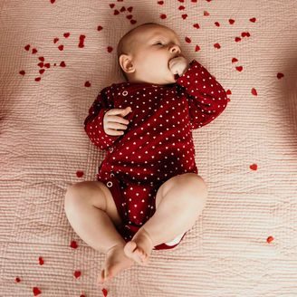 Eevi Body zavinovací se srdíčky Love BORDÓ