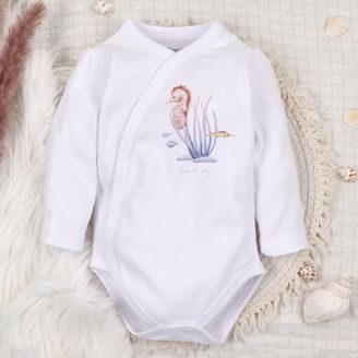 NINI Zavinovací body dlouhý rukáv Ocean Girl BÍLÉ