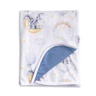 BabyMatex Dětská deka INES (75x100) SLONI A DUHA
