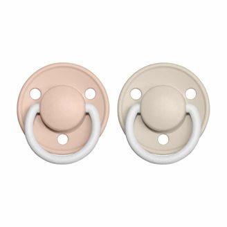 BIBS De Lux Night Dudlíky silikon kulaté OneSize 2ks Blush/Vanilla