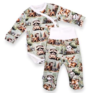 Le Bebe Souprava body + polodupačky Lesní mláďátka